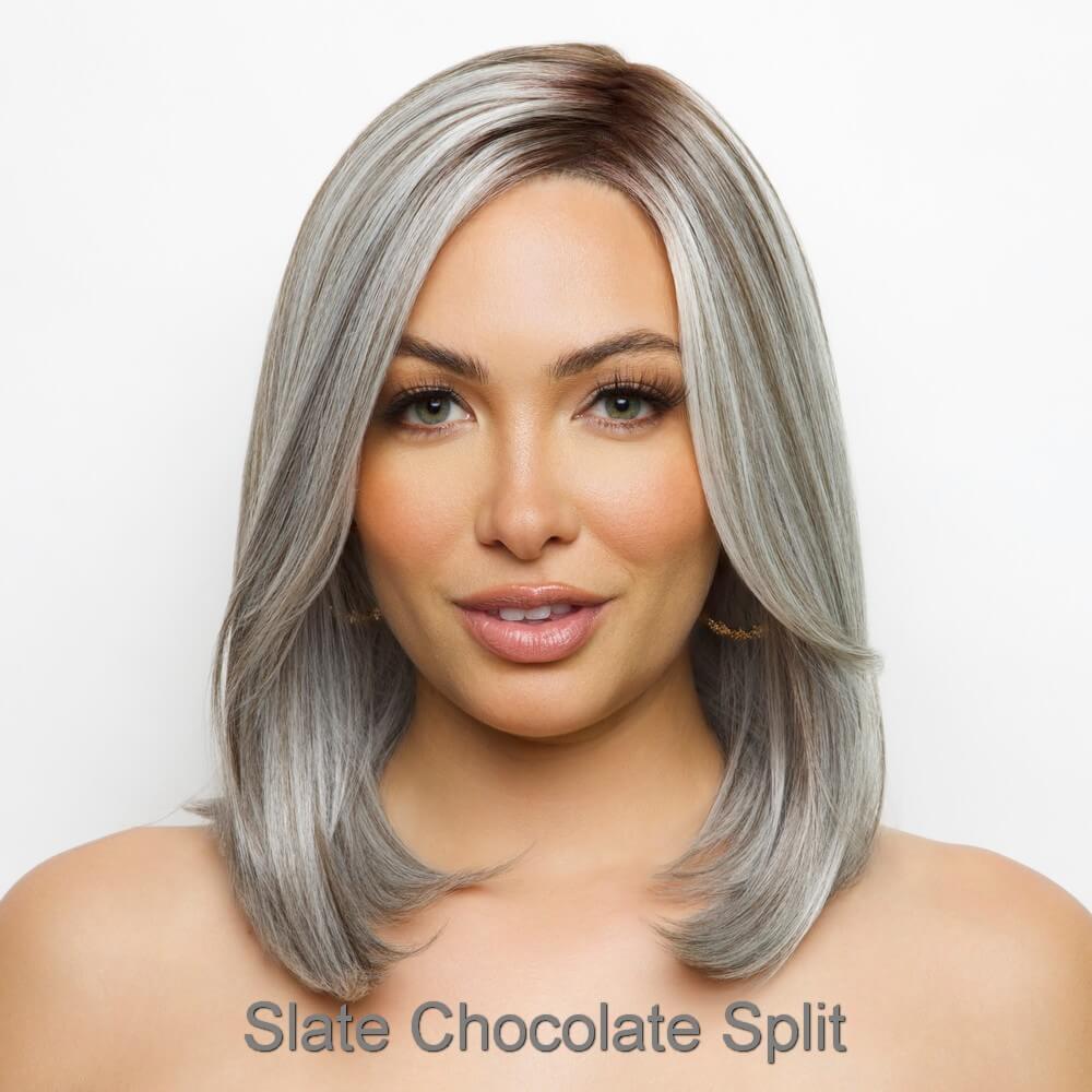 Davina by Orchid wig in Slate Chocolate Split Image 4