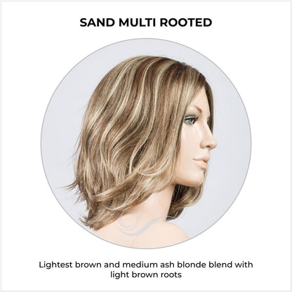 Destiny wig by Ellen Wille in Sand Multi Rooted-Lightest brown and medium ash blonde blend with light brown roots