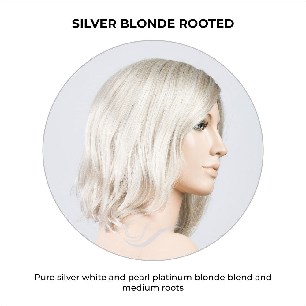 Destiny wig by Ellen Wille in Silver Blonde Rooted-Pure silver white and pearl platinum blonde blend and medium roots