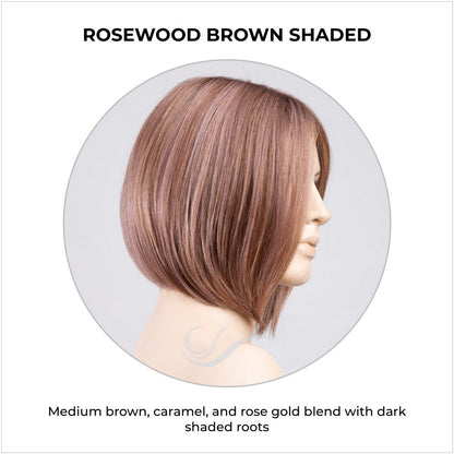 Dua by Ellen Wille in Rosewood Brown Shaded-Medium brown, caramel, and rose gold blend with dark shaded roots