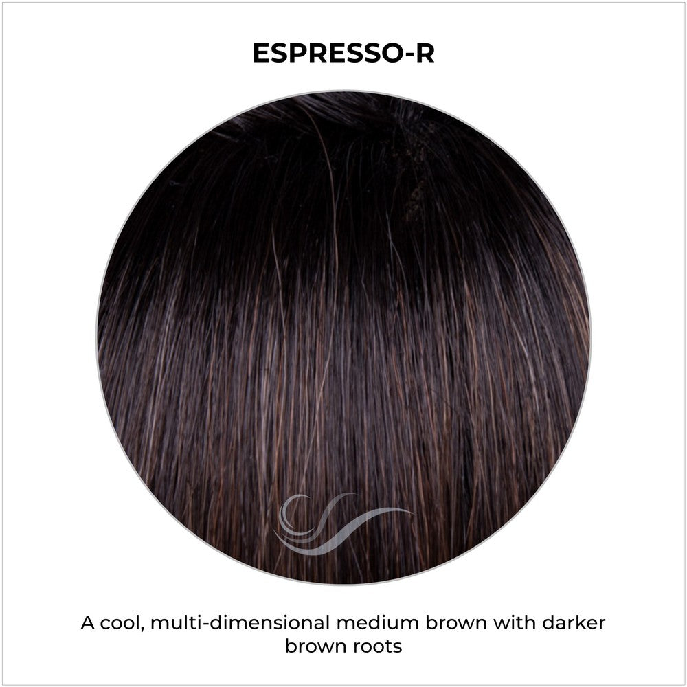 Espresso-R-A cool, multi-dimensional medium brown with darker brown roots