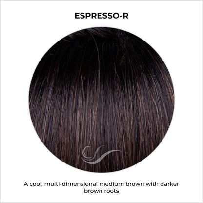 Espresso-R-A cool, multi-dimensional medium brown with darker brown roots