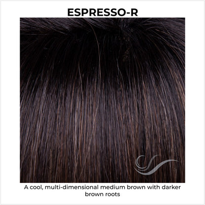 Espresso-R-A cool, multi-dimensional medium brown with darker brown roots