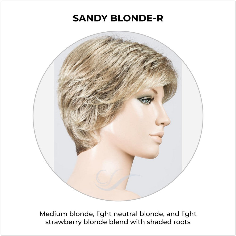 Estate by Ellen Wille in Sandy Blonde-R-Medium blonde, light neutral blonde, and light strawberry blonde blend with shaded roots