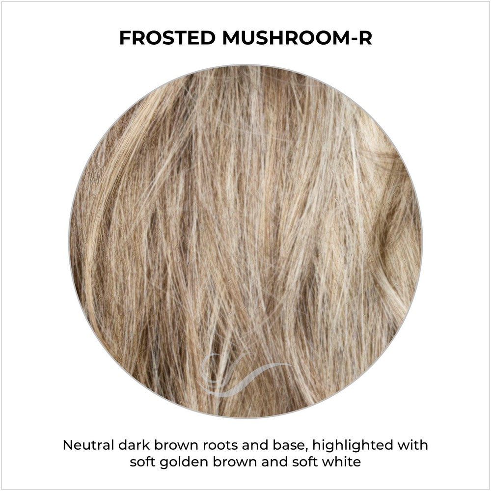 Frosted Mushroom-R-Neutral dark brown roots and base, highlighted with soft golden brown and soft white