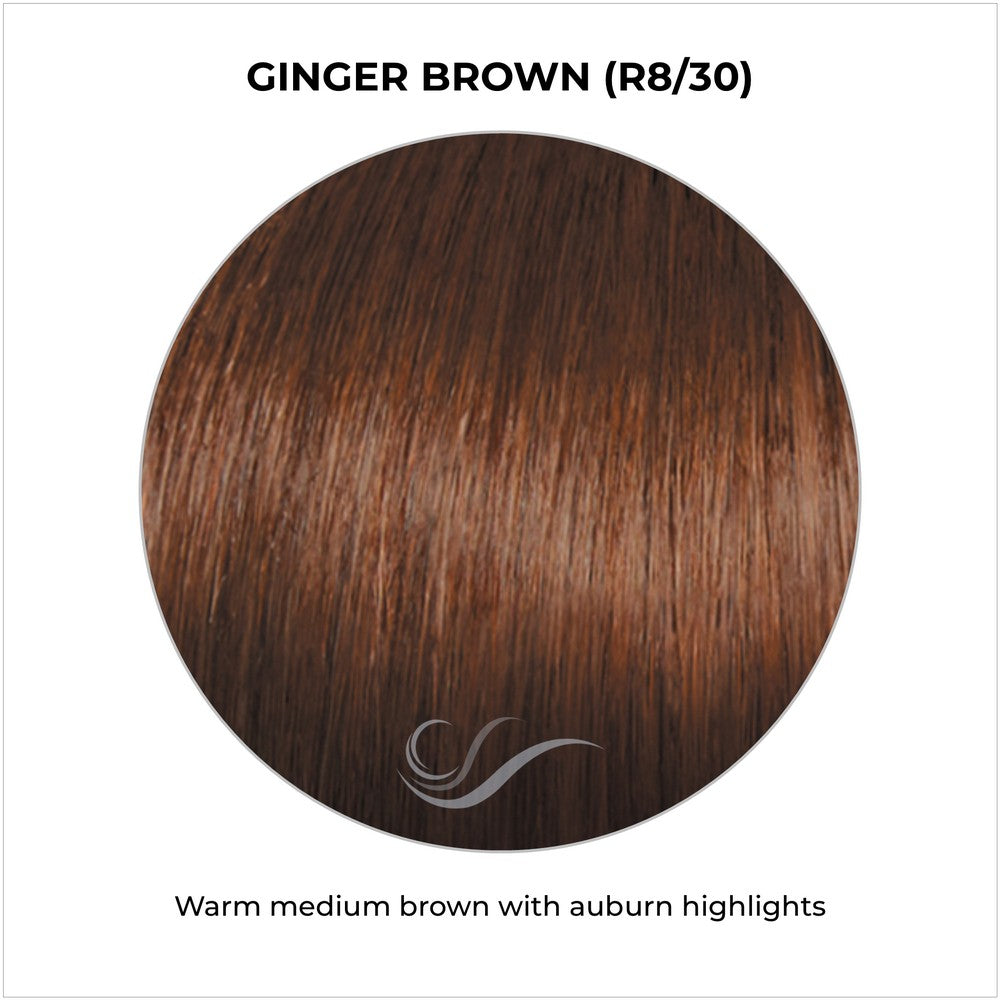 Ginger Brown (R8/30)-Warm medium brown with auburn highlights