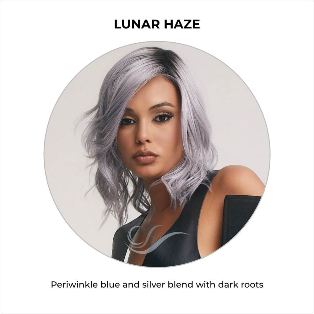 Lunar Haze-Periwinkle blue and silver blend with dark roots