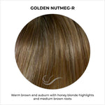 Load image into Gallery viewer, Golden Nutmeg-R-Warm brown and auburn with honey blonde highlights and medium brown roots
