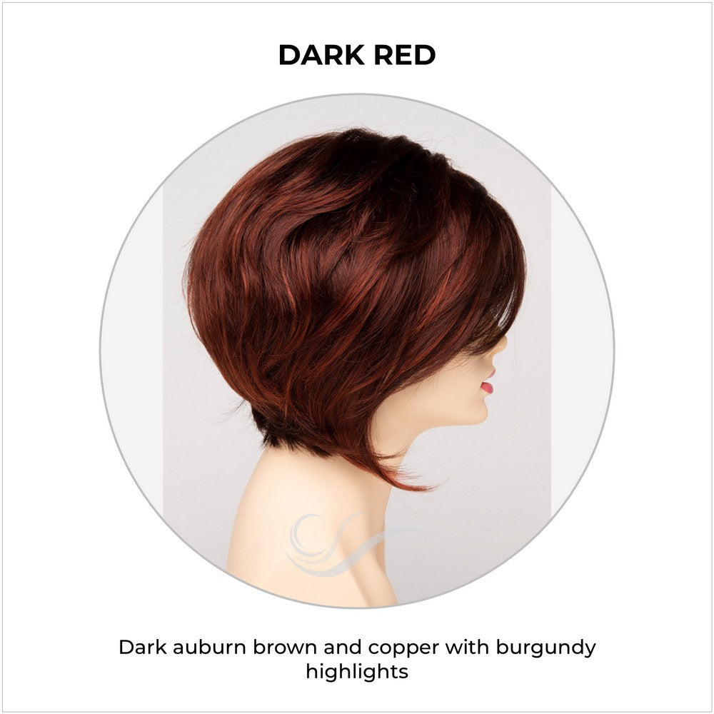 Juliet wig by Envy in Dark Red-Dark auburn brown and copper with burgundy highlights