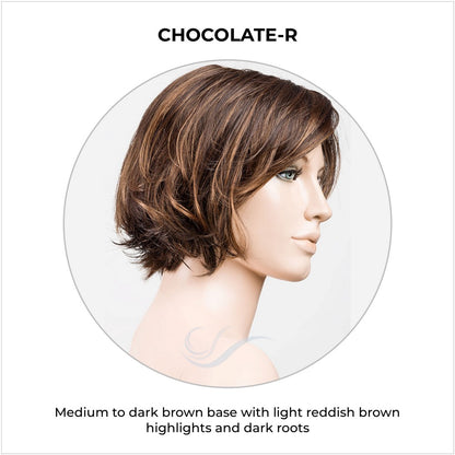 Like Mono Part by Ellen Wille in Chocolate-R-Medium to dark brown base with light reddish brown highlights and dark roots