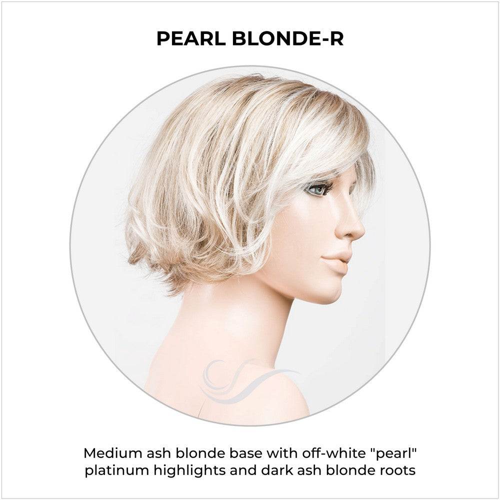 Like Mono Part by Ellen Wille in Pearl Blonde-R-Medium ash blonde base with off-white "pearl" platinum highlights and dark ash blonde roots