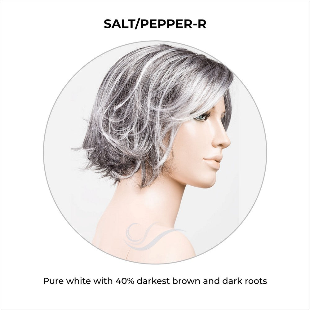 Like Mono Part by Ellen Wille in Salt/Pepper-R-Pure white with 40% darkest brown and dark roots