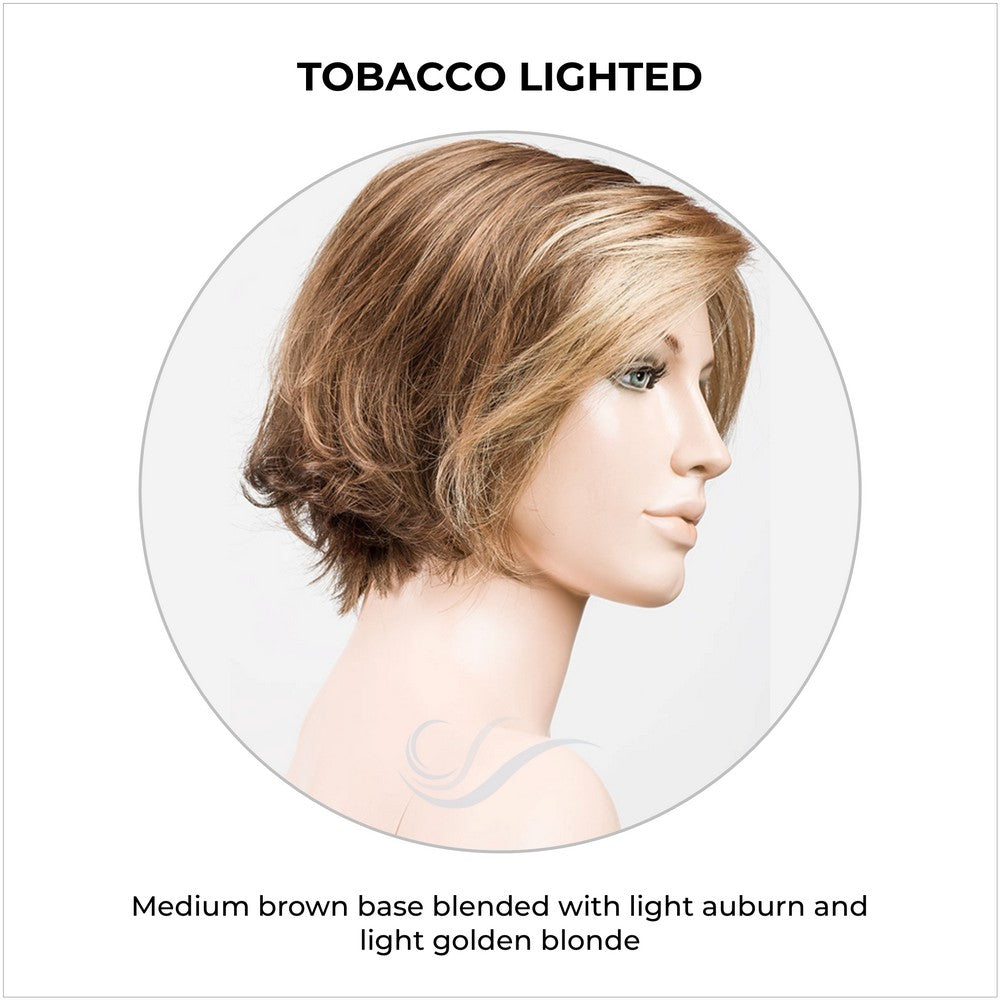 Like Mono Part by Ellen Wille in Tobacco Lighted-Medium brown base blended with light auburn and light golden blonde