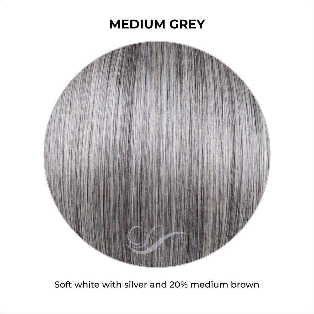 Medium Grey-Soft white with silver and 20% medium brown
