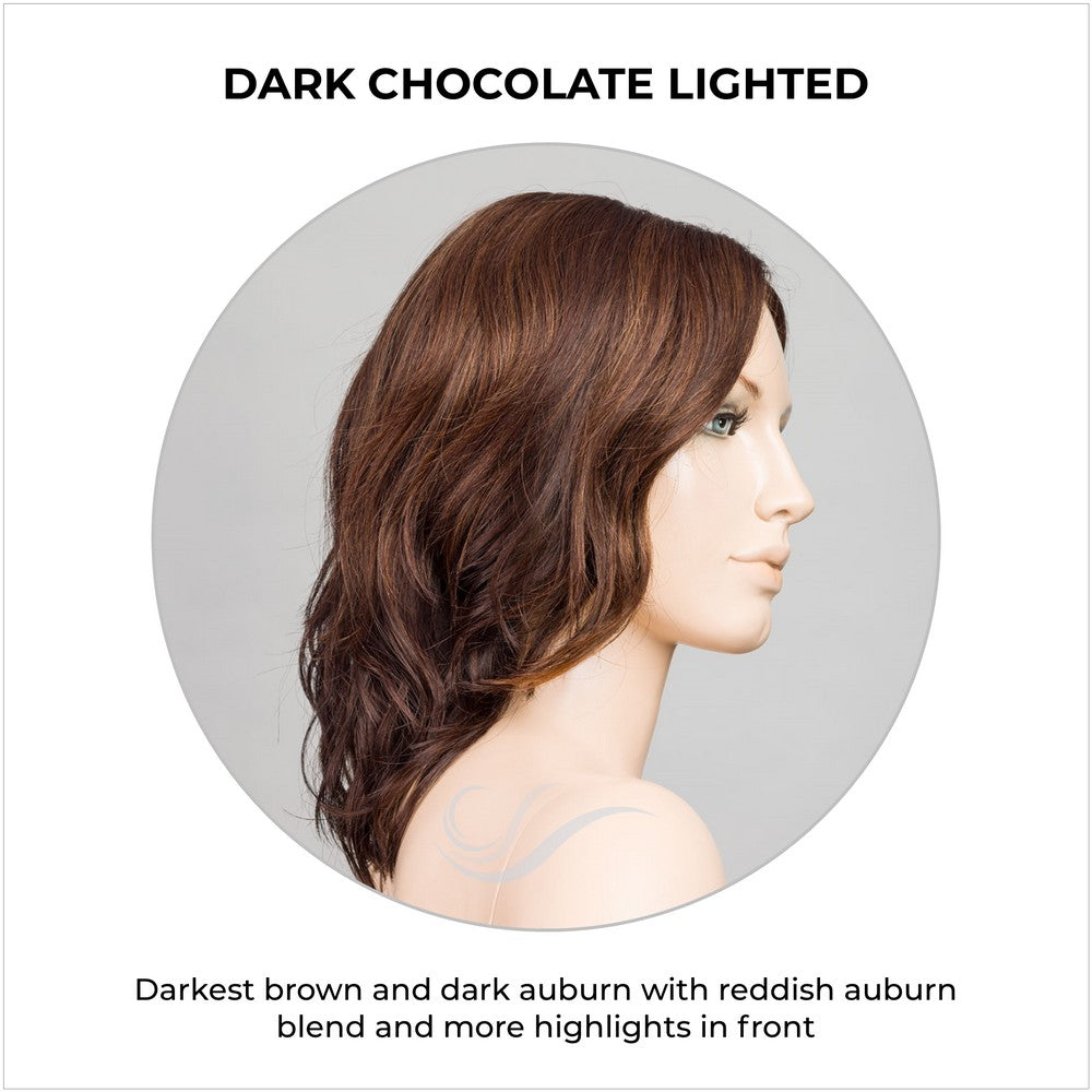 Mila by Ellen Wille in Dark Chocolate Lighted-Darkest brown and dark auburn with reddish auburn blend and more highlights in front