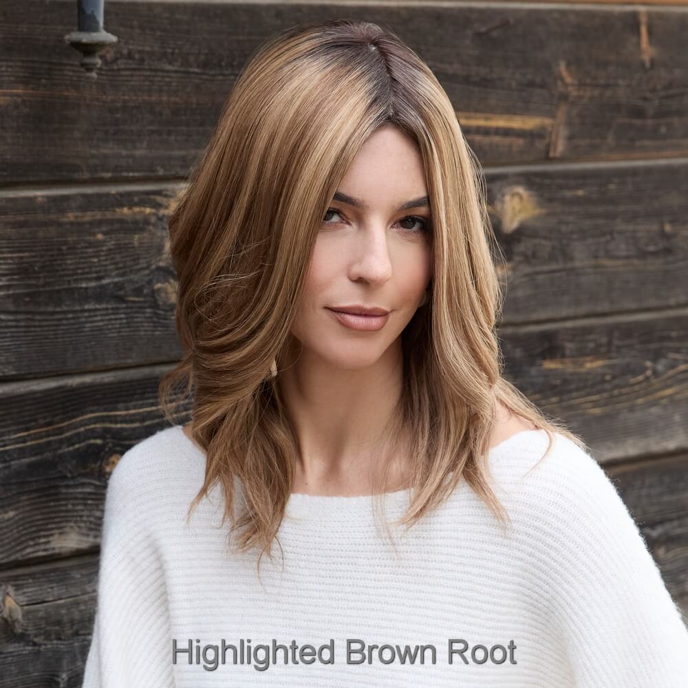 Oakly by Amore wig in Highlighted Brown Root Image 3