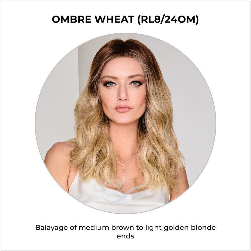 Ombre Wheat (RL8/24OM)-Balayage of medium brown to light golden blonde ends