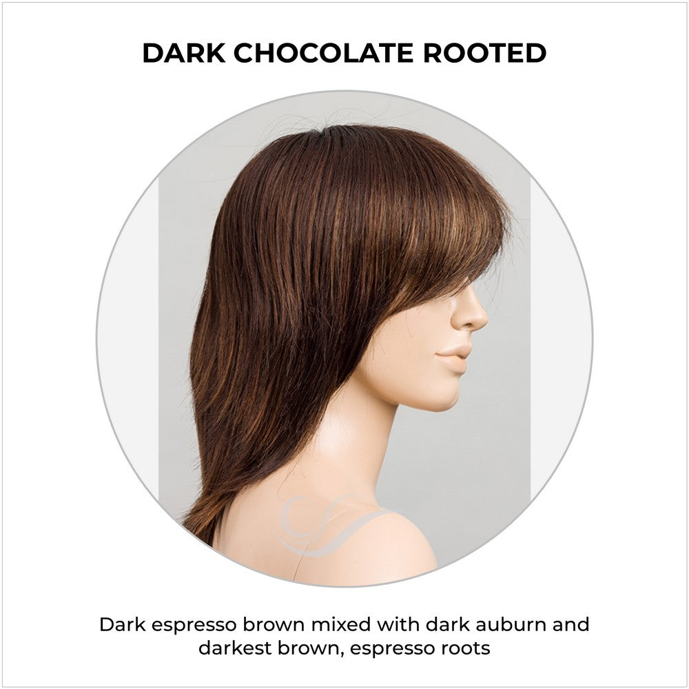Rainbow by Ellen Wille in Dark Chocolate Rooted-Dark espresso brown mixed with dark auburn and darkest brown, espresso roots