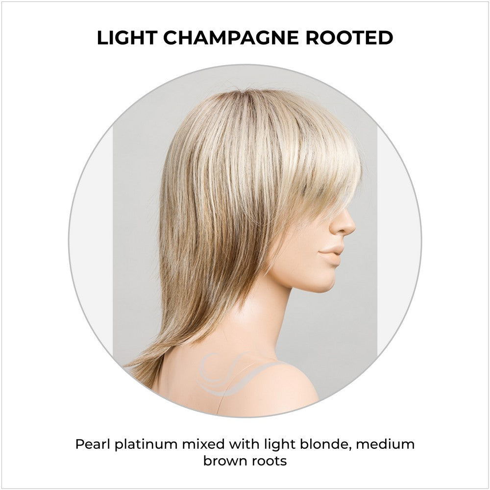 Rainbow by Ellen Wille in Light Champagne Rooted-Pearl platinum mixed with light blonde, medium brown roots