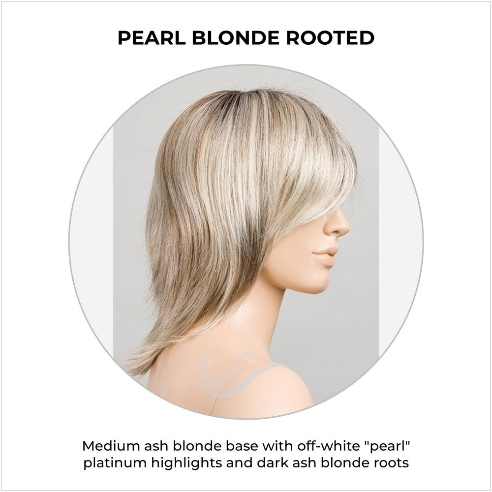 Rainbow by Ellen Wille in Pearl Blonde Rooted-Medium ash blonde base with off-white "pearl" platinum highlights and dark ash blonde roots