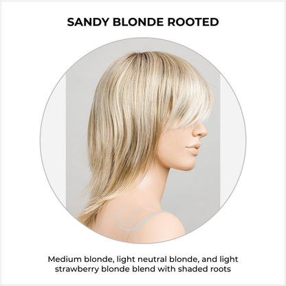 Rainbow by Ellen Wille in Sandy Blonde Rooted-Medium blonde, light neutral blonde, and light strawberry blonde blend with shaded roots