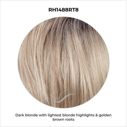 RH1488RT8-Dark blonde with lightest blonde highlights & golden brown roots