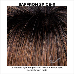 Saffron Spice-R-A blend of light coppers and warm auburns with darker brown roots