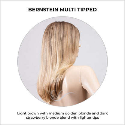 Savelli by Ellen Wille in Bernstein Multi Tipped-Light brown with medium golden blonde and dark strawberry blonde blend with lighter tips