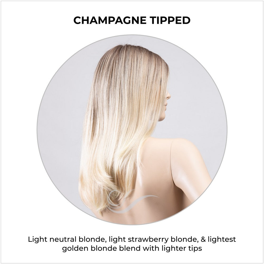Savelli by Ellen Wille in Champagne Tipped-Light neutral blonde, light strawberry blonde, & lightest golden blonde blend with lighter tips