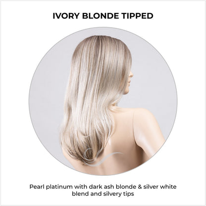 Savelli by Ellen Wille in Ivory Blonde Tipped-Pearl platinum with dark ash blonde & silver white blend and silvery tips