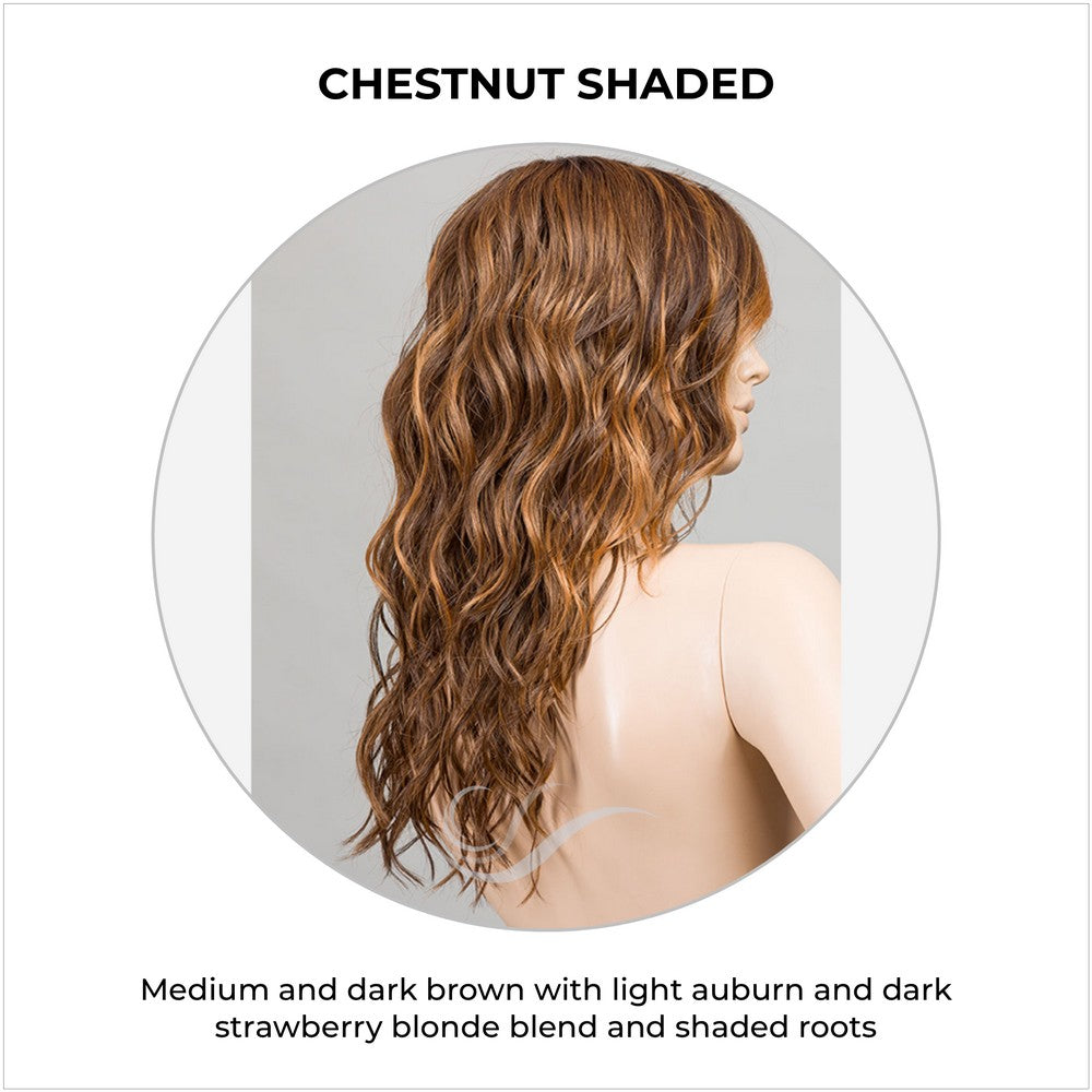 Serena by Ellen Wille in Chestnut Shaded-Medium and dark brown with light auburn and dark strawberry blonde blend and shaded roots