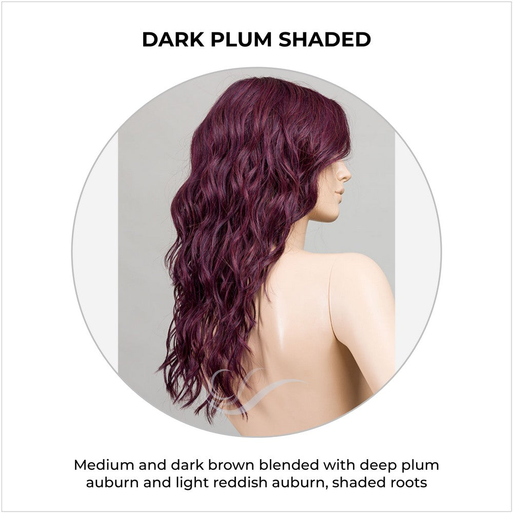 Serena by Ellen Wille in Dark Plum Shaded-Medium and dark brown blended with deep plum auburn and light reddish auburn, shaded roots