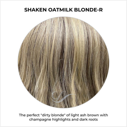 Shaken Oatmilk Blonde-R-The perfect "dirty blonde" of light ash brown with champagne highlights and dark roots