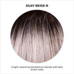 Load image into Gallery viewer, Silky Beige-R-A light, neutral-toned platinum blonde with dark brown roots
