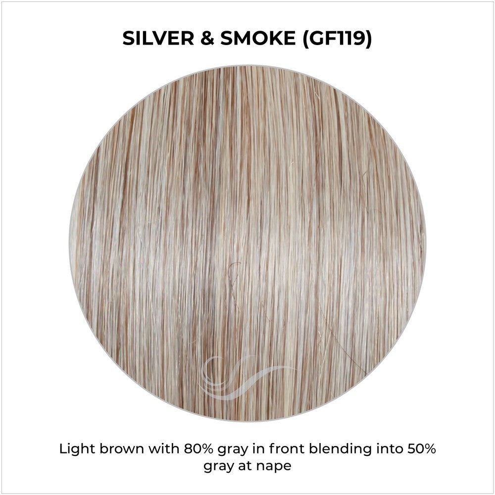 Silver & Smoke (GF119)-Light brown with 80% gray in front blending into 50% gray at nape