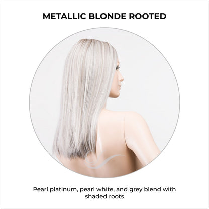 Sleek wig by Ellen Wille in Metallic Blonde Rooted-Pearl platinum, pearl white, and grey blend with shaded roots