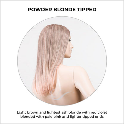 Sleek wig by Ellen Wille in Powder Blonde Tipped-Light brown and lightest ash blonde with red violet blended with pale pink and lighter tipped ends