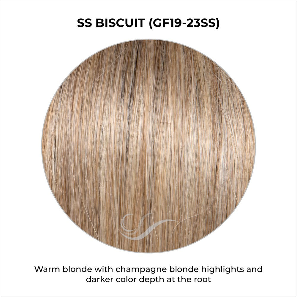 SS Biscuit (GF19-23SS)-Warm blonde with champagne blonde highlights and darker color depth at the root