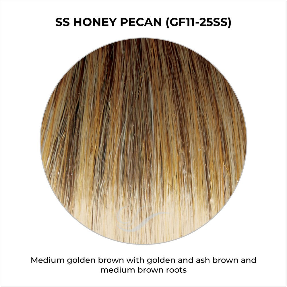 SS Honey Pecan (GF11-25SS)-Medium golden brown with golden and ash brown and medium brown roots