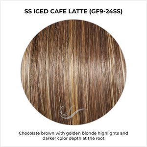 SS Iced Cafe Latte (GF9-24SS)-Chocolate brown with golden blonde highlights and darker color depth at the root