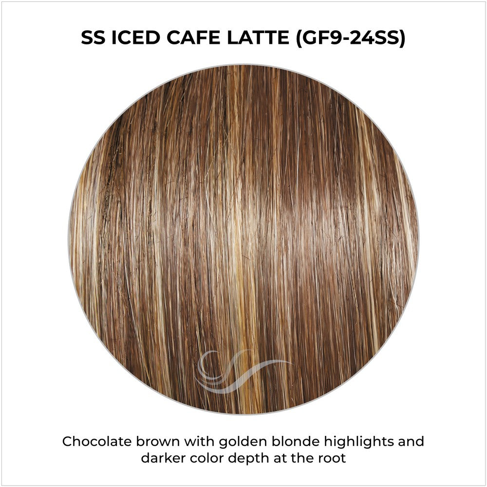 SS Iced Cafe Latte (GF9-24SS)-Chocolate brown with golden blonde highlights and darker color depth at the root