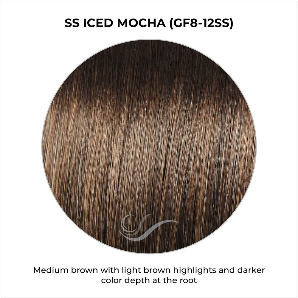 SS Iced Mocha (GF8-12SS)-Medium brown with light brown highlights and darker color depth at the root