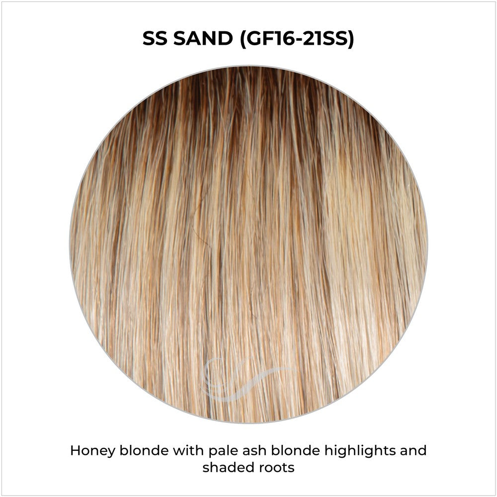 SS Sand (GF16-21SS)-Honey blonde with pale ash blonde highlights and shaded roots