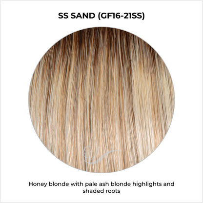 SS Sand (GF16-21SS)-Honey blonde with pale ash blonde highlights and shaded roots