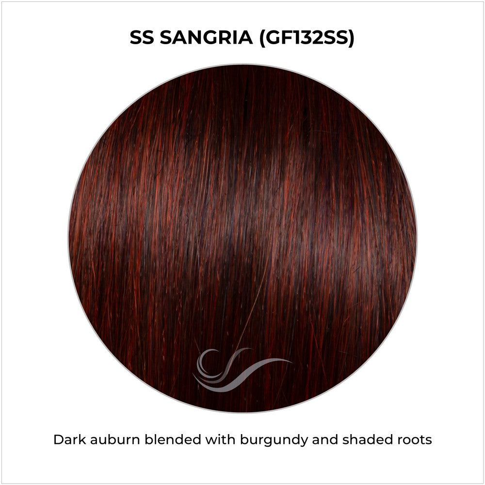 SS Sangria (GF132SS)-Dark auburn blended with burgundy and shaded roots