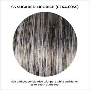 SS Sugared Licorice (GF44-60SS)-Salt and pepper blended with pure white and darker color depth at the root