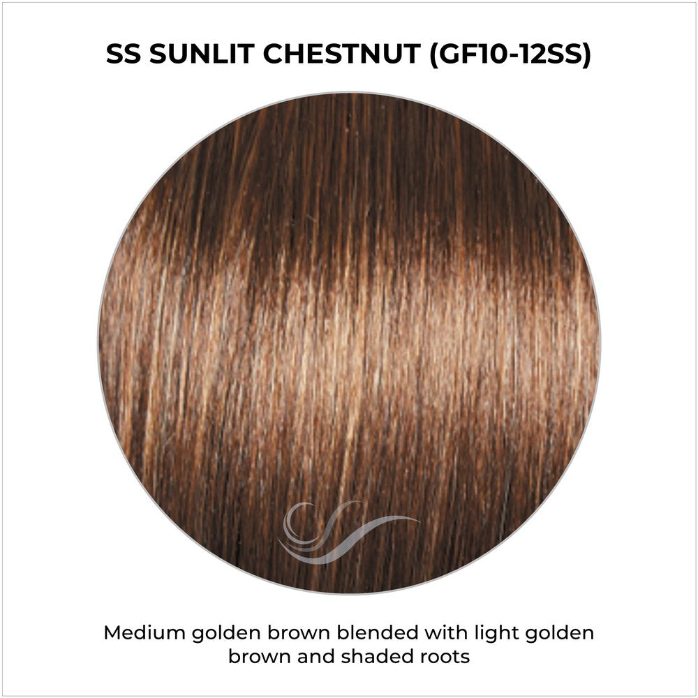 SS Sunlit Chestnut (GF10-12SS)-Medium golden brown blended with light golden brown and shaded roots