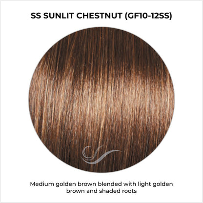 SS Sunlit Chestnut (GF10-12SS)-Medium golden brown blended with light golden brown and shaded roots