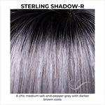 Load image into Gallery viewer, Sterling Shadow-R-A chic medium salt-and-pepper grey with darker brown roots
