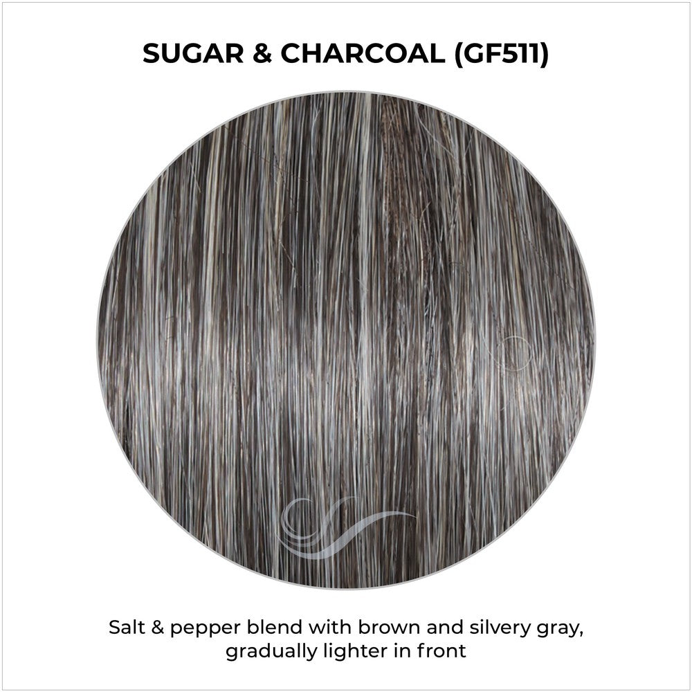 Sugar & Charcoal (GF511)-Salt & pepper blend with brown and silvery gray, gradually lighter in front